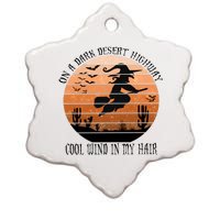 On A Dark Desert Highway Cool Wind In My Hair Halloween Witch Ceramic Star Ornament