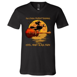 On A Dark Desert Highway Cool Wind In My Hair Witch V-Neck T-Shirt