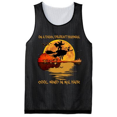 On A Dark Desert Highway Cool Wind In My Hair Witch Mesh Reversible Basketball Jersey Tank