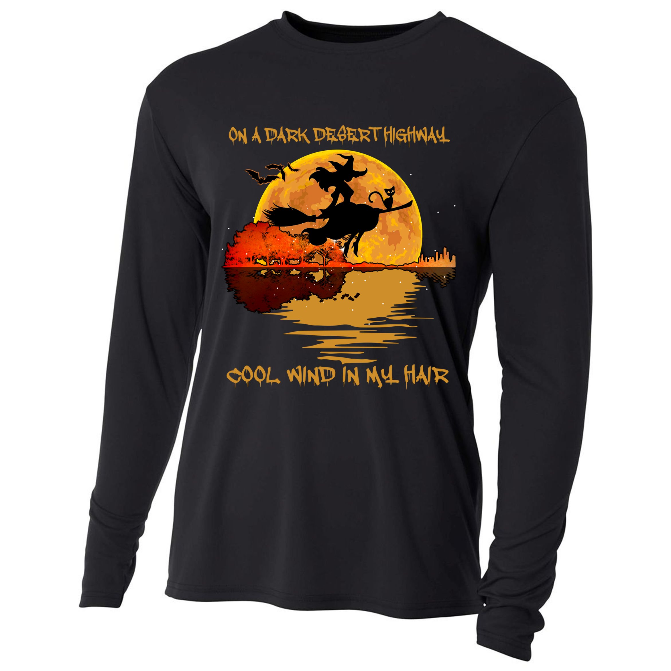 On A Dark Desert Highway Cool Wind In My Hair Witch Cooling Performance Long Sleeve Crew