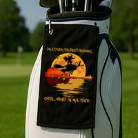 On A Dark Desert Highway Cool Wind In My Hair Witch Golf Towel
