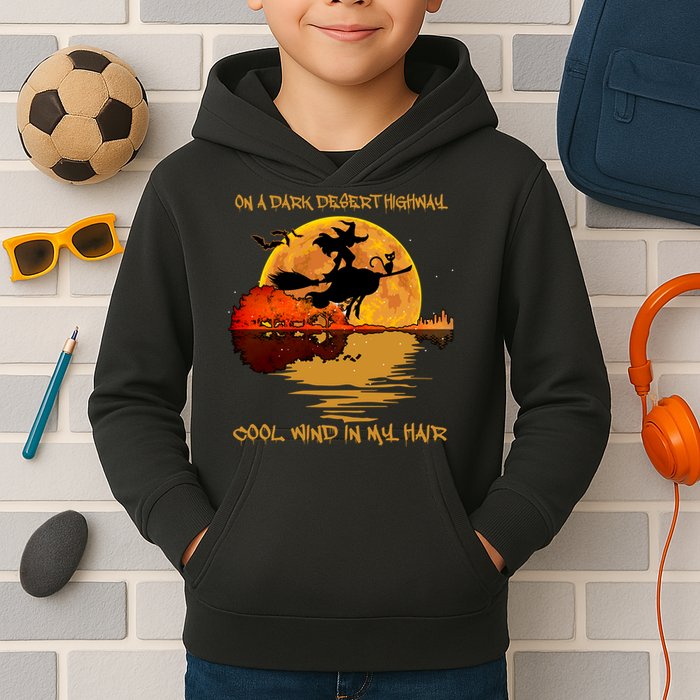 On A Dark Desert Highway Cool Wind In My Hair Witch Kids Hoodie