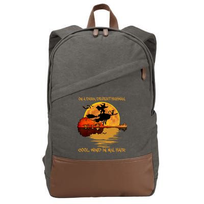 On A Dark Desert Highway Cool Wind In My Hair Witch Cotton Canvas Backpack