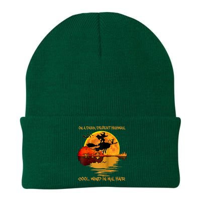 On A Dark Desert Highway Cool Wind In My Hair Witch Design Knit Cap Winter Beanie