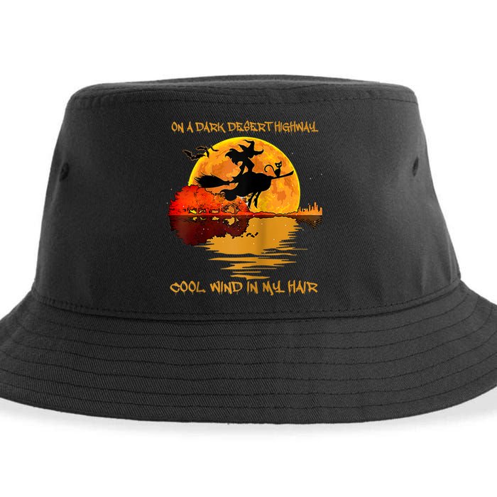 On A Dark Desert Highway Cool Wind In My Hair Witch Design Sustainable Bucket Hat