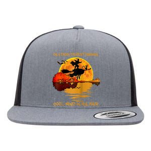 On A Dark Desert Highway Cool Wind In My Hair Witch Design Flat Bill Trucker Hat