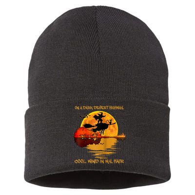 On A Dark Desert Highway Cool Wind In My Hair Witch Design Sustainable Knit Beanie