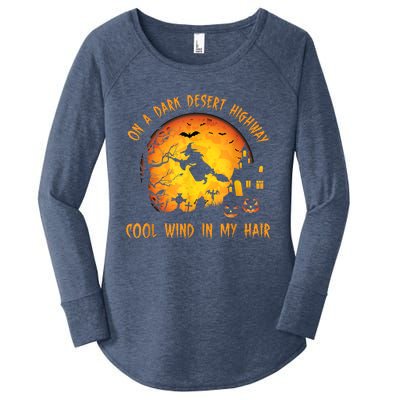 On A Dark Desert HighwayCool Wind In My Hair Witch Women's Perfect Tri Tunic Long Sleeve Shirt