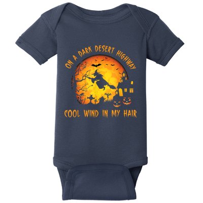 On A Dark Desert HighwayCool Wind In My Hair Witch Baby Bodysuit