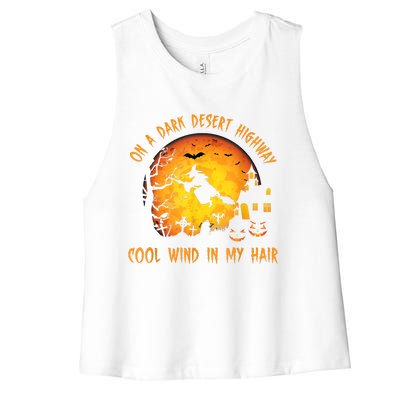 On A Dark Desert HighwayCool Wind In My Hair Witch Women's Racerback Cropped Tank