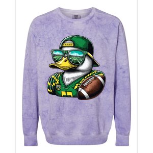 Oregon Apparel Design With Cute Green Duck Colorblast Crewneck Sweatshirt