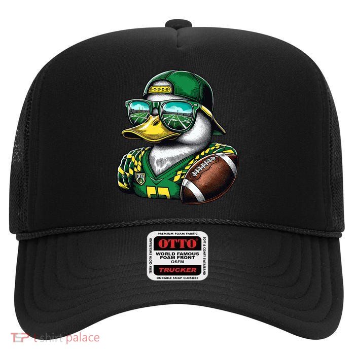 Oregon Apparel Design With Cute Green Duck High Crown Mesh Back Trucker Hat