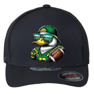 Oregon Apparel Design With Cute Green Duck Flexfit Unipanel Trucker Cap