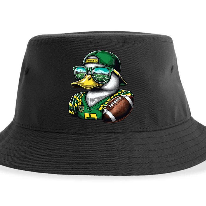 Oregon Apparel Design With Cute Green Duck Sustainable Bucket Hat