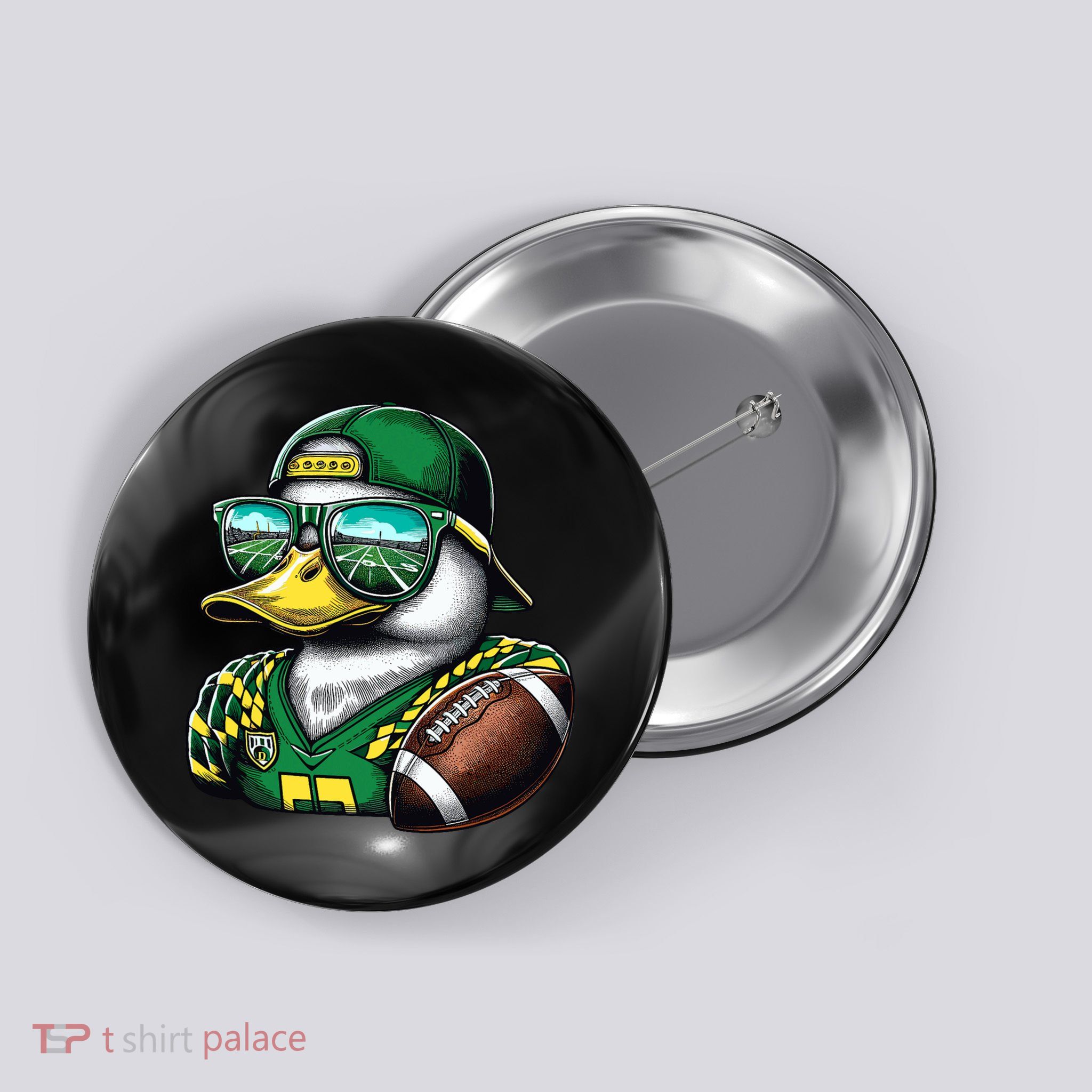 Oregon Apparel Design With Cute Green Duck Button