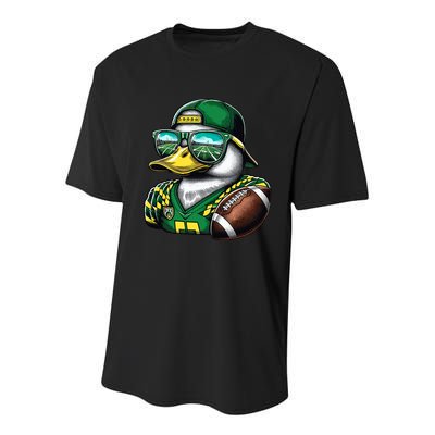 Oregon Apparel Design With Cute Green Duck Youth Performance Sprint T-Shirt