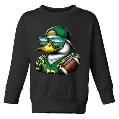 Oregon Apparel Design With Cute Green Duck Toddler Sweatshirt