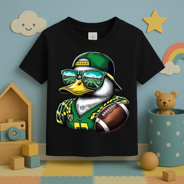 Oregon Apparel Design With Cute Green Duck Toddler T-Shirt