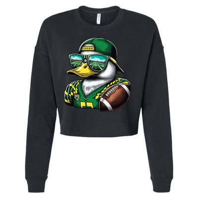 Oregon Apparel Design With Cute Green Duck Cropped Pullover Crew