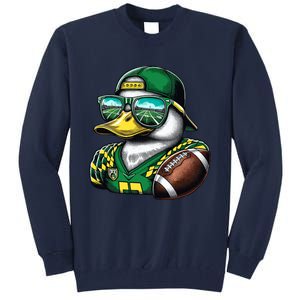 Oregon Apparel Design With Cute Green Duck Tall Sweatshirt