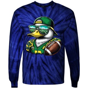 Oregon Apparel Design With Cute Green Duck Tie-Dye Long Sleeve Shirt