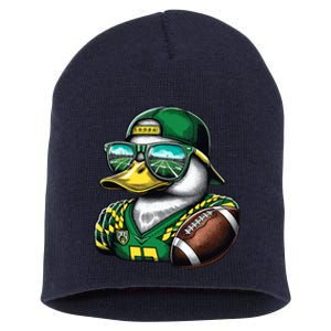 Oregon Apparel Design With Cute Green Duck Short Acrylic Beanie