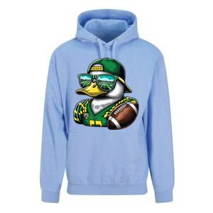 Oregon Apparel Design With Cute Green Duck Unisex Surf Hoodie