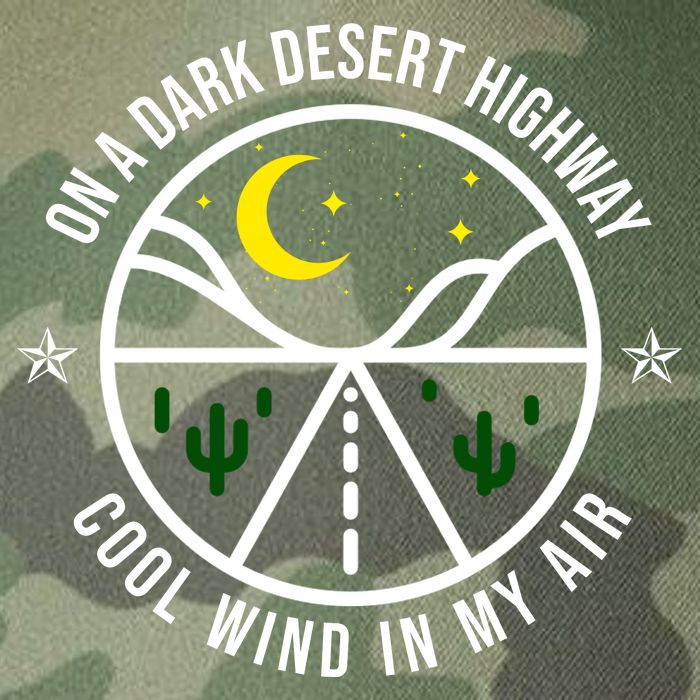 On A Dark Desert Highway Cool Wind In My Hair Adventurous Legacy Tie Dye Trucker Hat