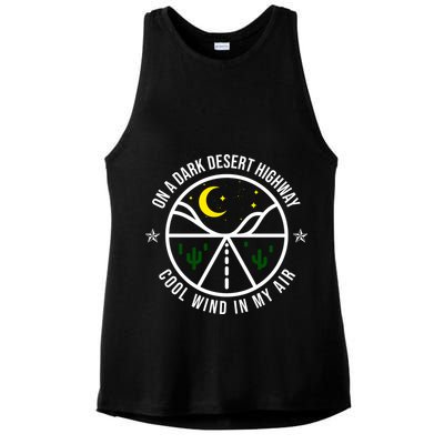 On A Dark Desert Highway Cool Wind In My Hair Adventurous Ladies PosiCharge Tri-Blend Wicking Tank
