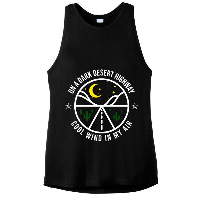 On A Dark Desert Highway Cool Wind In My Hair Adventurous Ladies PosiCharge Tri-Blend Wicking Tank