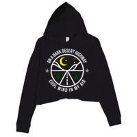 On A Dark Desert Highway Cool Wind In My Hair Adventurous Crop Fleece Hoodie