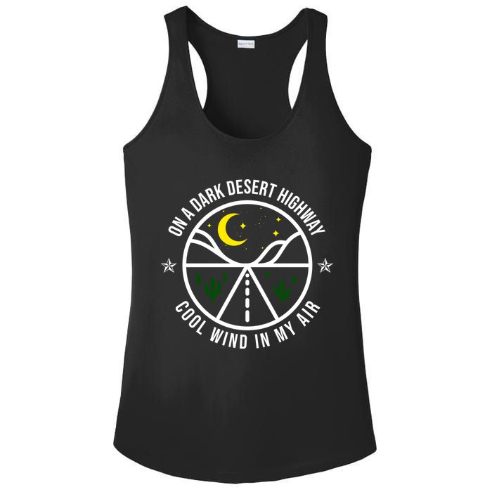 On A Dark Desert Highway Cool Wind In My Hair Adventurous Ladies PosiCharge Competitor Racerback Tank