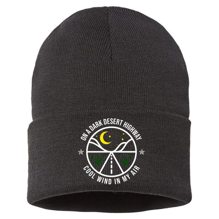 On A Dark Desert Highway Cool Wind In My Hair Adventurous Sustainable Knit Beanie