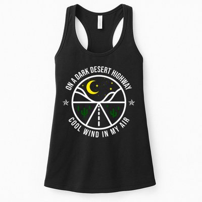 On A Dark Desert Highway Cool Wind In My Hair Adventurous Womens Tank Top