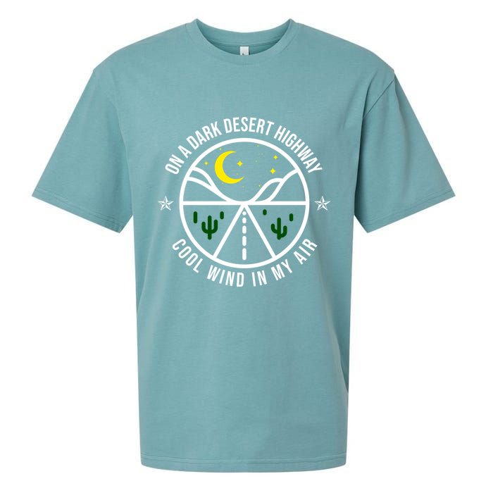 On A Dark Desert Highway Cool Wind In My Hair Adventurous Sueded Cloud Jersey T-Shirt