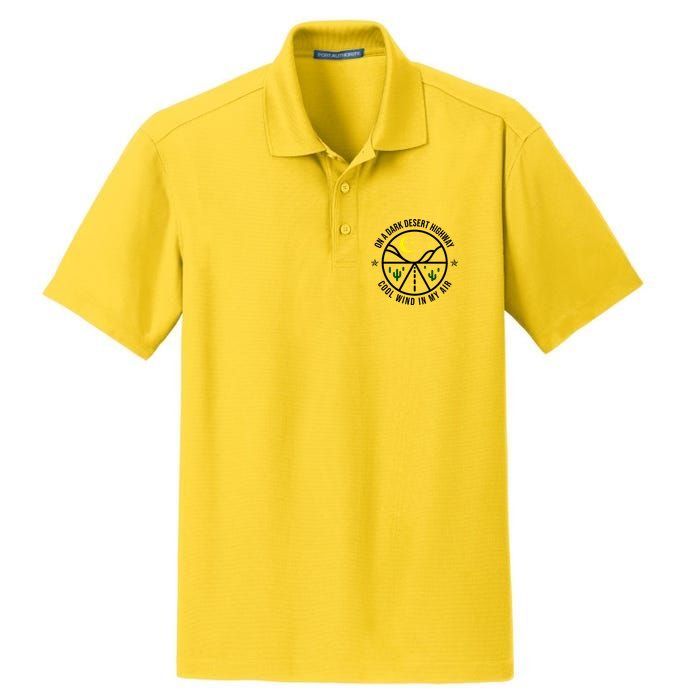 On A Dark Desert Highway Cool Wind In My Hair Adventurous Dry Zone Grid Polo