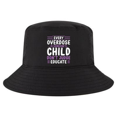 Overdose Awareness Dont Judge Educate Purple Ribbon Cool Comfort Performance Bucket Hat