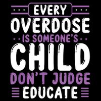 Overdose Awareness Dont Judge Educate Purple Ribbon Drawstring Bag