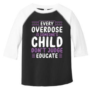 Overdose Awareness Dont Judge Educate Purple Ribbon Toddler Fine Jersey T-Shirt