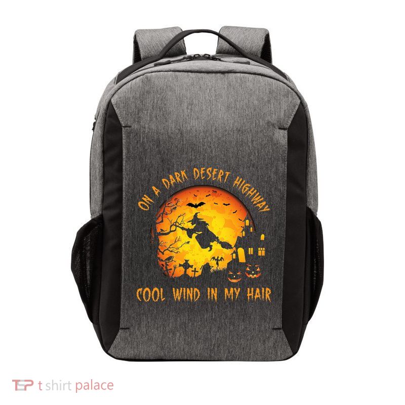 On A Dark Desert Highwaycool Wind In My Hair Witch Vector Backpack