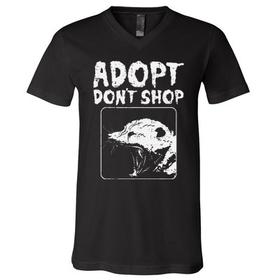 Opossum Adopt Dont Shop Possum S.T.R.E.E.T Cat Pet V-Neck T-Shirt