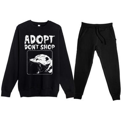 Opossum Adopt Dont Shop Possum S.T.R.E.E.T Cat Pet Premium Crewneck Sweatsuit Set