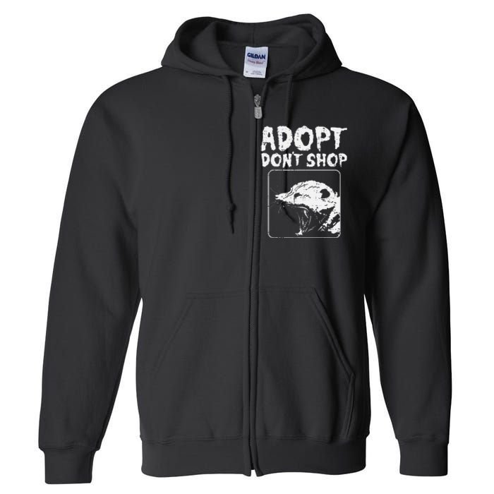 Opossum Adopt Dont Shop Possum S.T.R.E.E.T Cat Pet Full Zip Hoodie