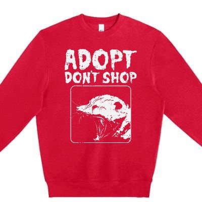 Opossum Adopt Dont Shop Possum S.T.R.E.E.T Cat Pet Premium Crewneck Sweatshirt