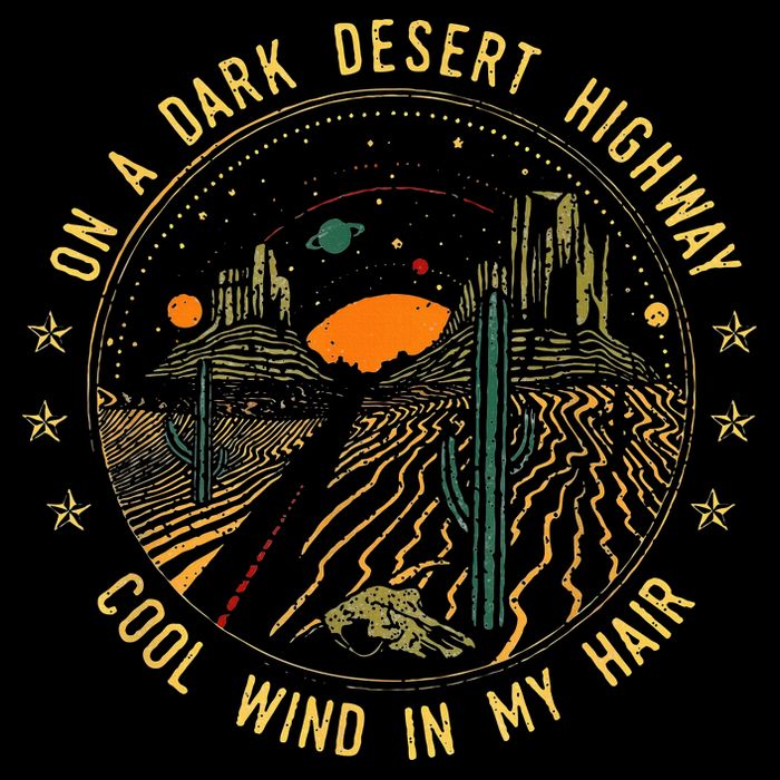 On A Dark Desert Highway Cool Wind In Retro Drawstring Bag