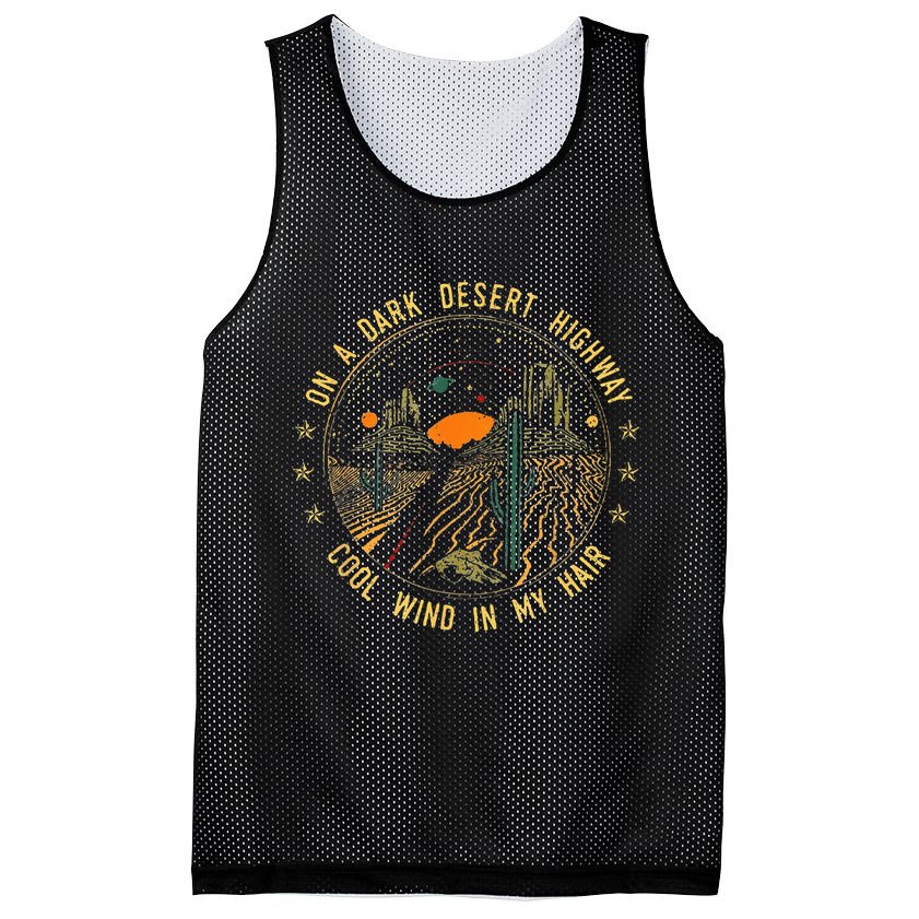 On A Dark Desert Highway Cool Wind In Retro Mesh Reversible Basketball Jersey Tank