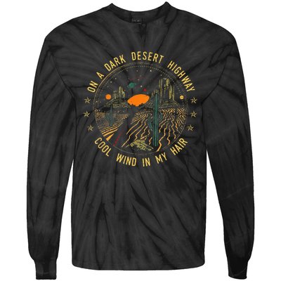 On A Dark Desert Highway Cool Wind In Retro Tie-Dye Long Sleeve Shirt