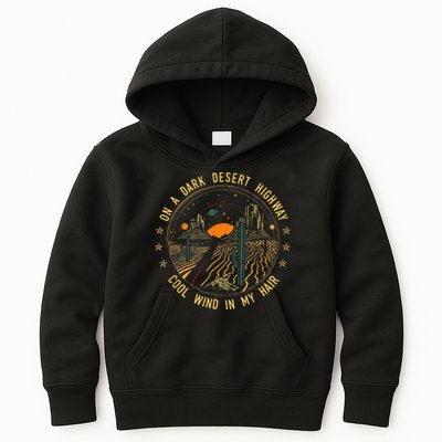 On A Dark Desert Highway Cool Wind In Retro Kids Hoodie