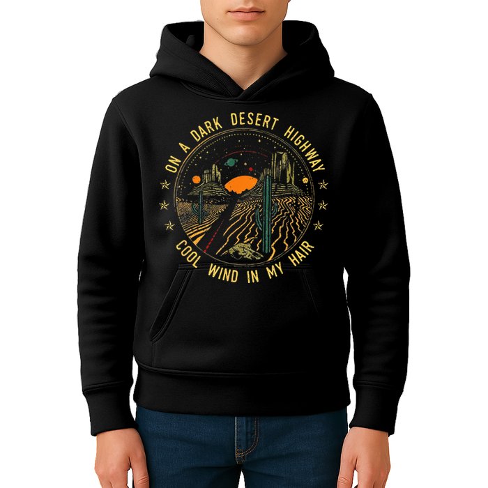 On A Dark Desert Highway Cool Wind In Retro Kids Hoodie