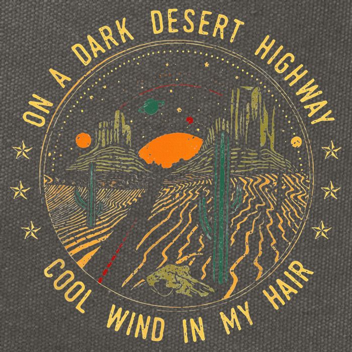 On A Dark Desert Highway Cool Wind In Retro Cotton Canvas Backpack